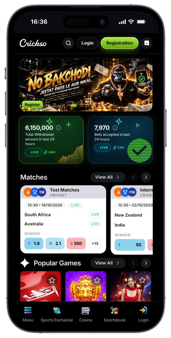 Crickso Live Sportsbook & Matches